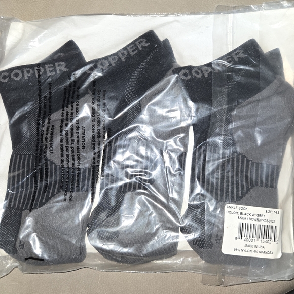 New in bag Tommie Copper 3 pack compression ankle socks size 7-9.5 anti-odor - Picture 4 of 5